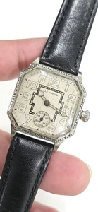 Vintage 1930's Illinois Grade 24 Art Deco Men's 17 Jewels Stainless Steel Watch  - Picture 1 of 24