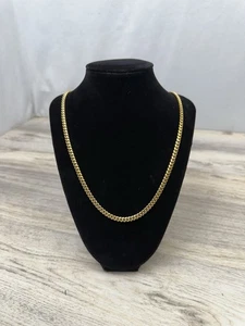Miami Cuban Link Solid 925 Silver ITALY Gold Plated 4mm 24” 40g Tight Link - Picture 1 of 6