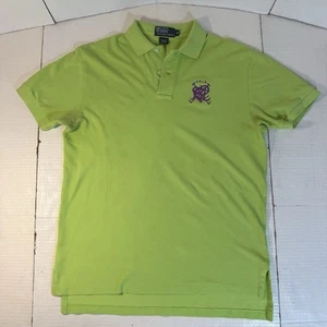 Camisa Polo Ralph Lauren Para Hombres M Verde Púrpura Cruz Mazos Rugby Bordada Usada en Excelente Condición - Imagen 1 de 12
