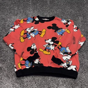 Felpa girocollo rossa grande adulto Euro Disney vintage anni 90 Topolino AOP rara - Foto 1 di 12
