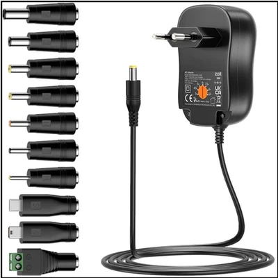 30W Multi-Voltage Netzteil | 10 DC-Stecker | USB 5V 2A - Bild 1 von 4
