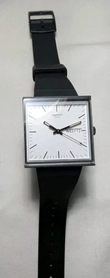 Swiss Swatch WHAT IF…BLACK? Bio-Ceramic Date Watch 33mm x 33mm SO34B700  - Image 1 of 4