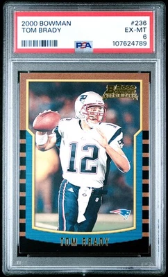 2000 BOWMAN #236 TOM BRADY ROOKIE RC PSA 6 - Image 1 of 2