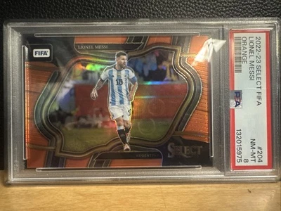 Lionel Messi 2022-23 Select FIFA  Orange 40/60 PSA 8 NM-MT - Image 1 of 2