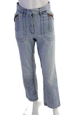 Fendi Unisex Mom Straight Jeans Light Blue Size 24 - Image 1 of 4