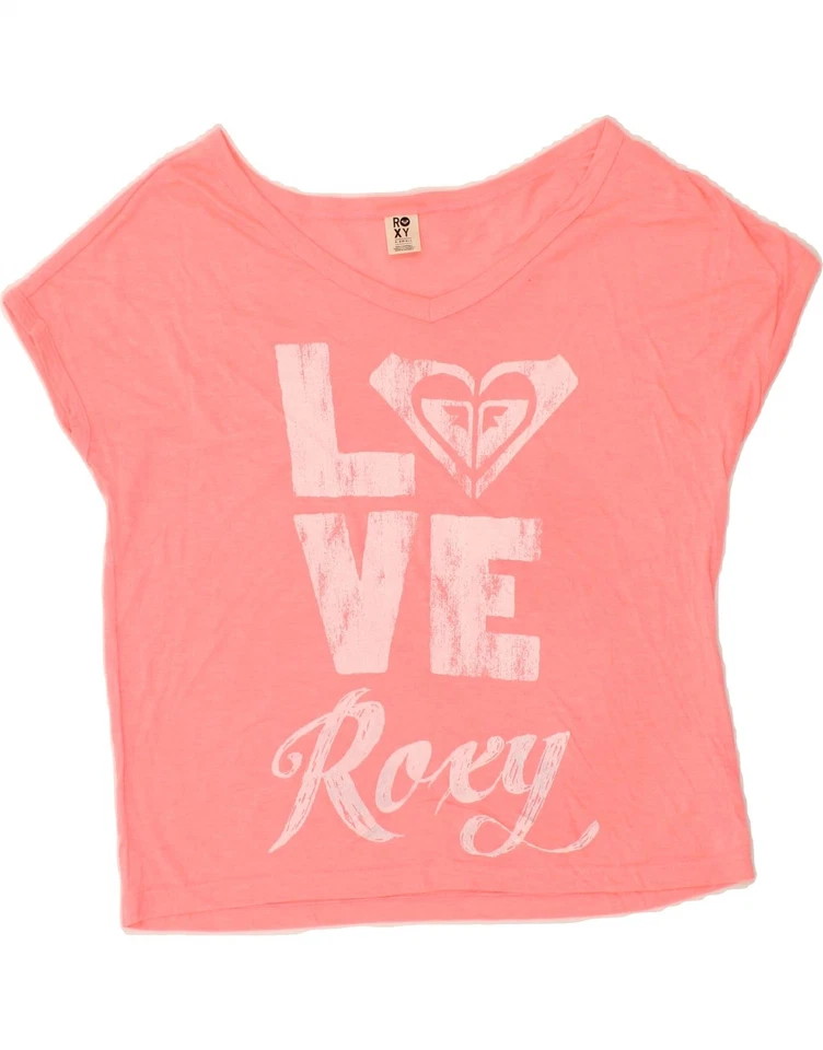 ROXY Mujer Gran Tamaño Gráfico Camiseta Top Reino Unido 6 XS Rosa Poliéster CL08 Foto 1 de 3