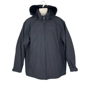Weatherproof Insulated Jacket Men Winter Career Black Hood Quilted Zip Size XXL - Picture 1 of 14