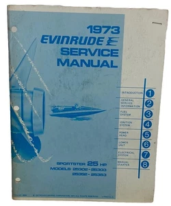 1973 Evinrude Service Manual No 4906 Sportster 25 HP ￼outboard Boat Motor Repair - Bild 1 von 11