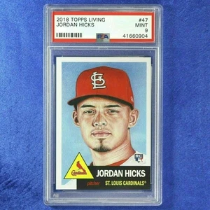 2018 Topps Living Set Card #47 Jordan Hicks - PSA #41660904 (MINT 9) - Picture 1 of 2