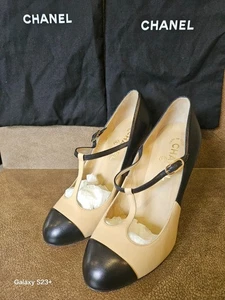 CHANEL Cap Toe Pumps EU 37.5 US 7 new in the box never worn early 2000 - Picture 1 of 13
