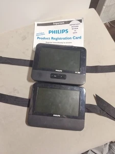 Phillips PD7012/37 Doble Portátil 7" LCD Reposacabezas Pantalla Coche Reproductor de DVD SIN PROBAR - Imagen 1 de 2