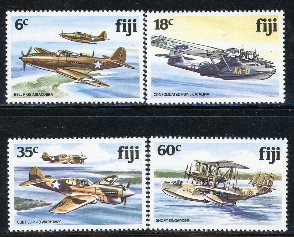 FIJI 454-57 SG624-27 MNH 1981 Segunda Guerra Mundial Juego de 4 aviones CV$11 Foto 1 de 1