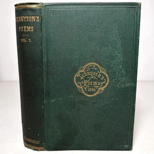 Alfred Tennyson's Poems 1866 Vol 1 Antique 1869 Hardcover Book Fields Osgood Co - Imagen 1 de 11
