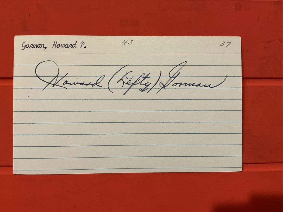 Howie Gorman🔥🔥MLB Debut: 1937 Philadelphia Phillies🔥🔥Autograph 🔥🔥 - Image 1 of 1