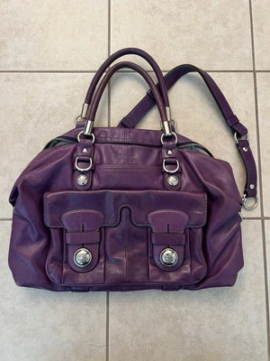 RARO Bolso de Mano Coach Edición Limitada Grande Púrpura Sydney Dome Bowler Shopper Cartera (O) Foto 1 de 4