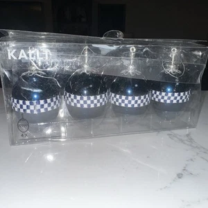 VTG 2007 Ikea KALLT Christmas Tree Ornaments Decorations Blue Oval Egg Police - Picture 1 of 5