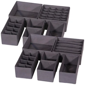 12 Pack Foldable Cloth Storage Box Closet Dresser Drawer Organizer Fabric Bas... - Picture 1 of 7
