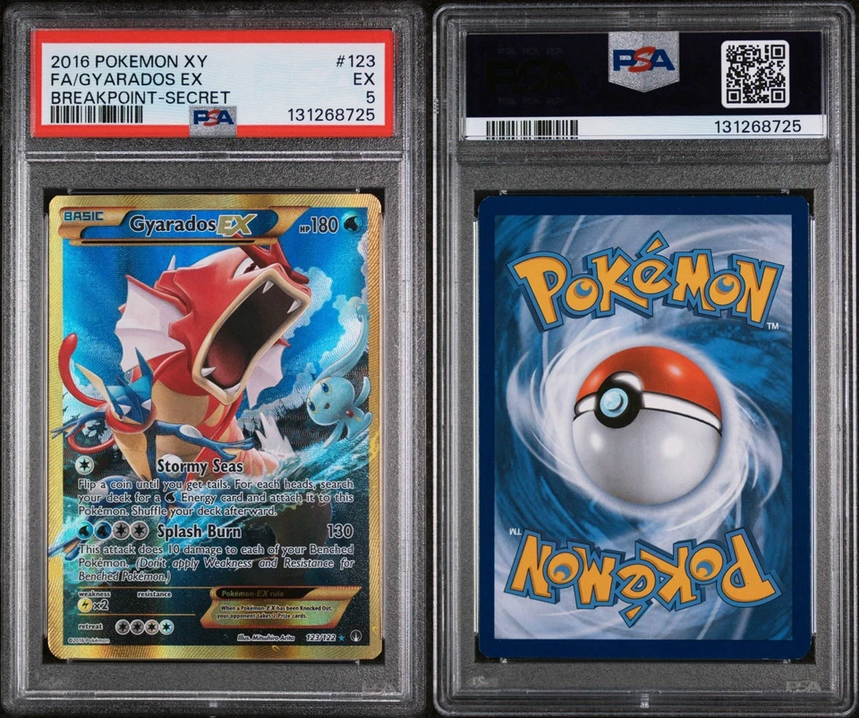2016 POKEMON XY BREAKPOINT SECRET #123 FULL ART/GYARADOS EX PSA 5 - Image 1 of 1