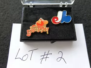 Vintage MLB Montreal Expos Mascot Youppi & Expos Logo Pins with Case RARE #2 - Picture 1 of 3