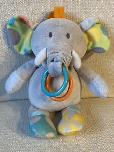 Manhattan Toy Musical Elephant Crinkle Ear Blue Baby Crib Animal plush Lovey