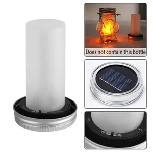 Solar LED Lit Light Torch Flame Simulation Fire Candle Lights Solar Bottle Lamp - Picture 1 of 11