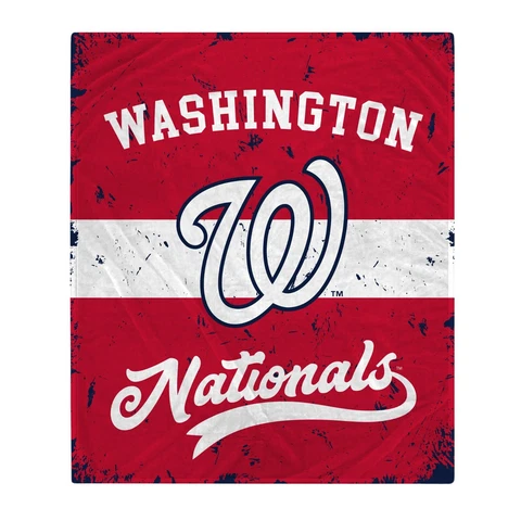 Washington Nationals MLB 60'' x 70'' Retro Stripe Flannel Blanket-W18645863945 Cover