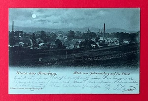 Mondschein AK RUMBURG in Böhmen um 1899 Blick vom Johannisberg Stadt ( 147551 - Bild 1 von 2