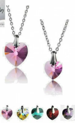 Madre Figlia Cuore Collana Cz Oro 2 PC Set Mom Cristallo Ciondolo Bbf US Fatto - Immagine 1 di 4