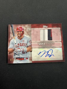 2020 Topps Dynasty Major League Auto RARE Red 5 COLOR PATCH /10 Mike Trout