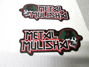 3-1/2" X 1-1/2" PAIR METAL MULISH MOTORCYCLE MOTO RACING HOT ROD STICKER DECALS - Bild 1 von 2