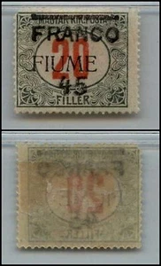 FIUME - 1919 - SEGNATASSE FRANCO 45 su 20 Filler DOPPIA SOPRASTAMPA (30c) - MH - Picture 1 of 1