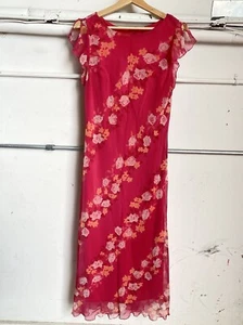 Floral Pink Flower Flowy Dress Jonathan Martin Size 12 Women’s - Picture 1 of 9