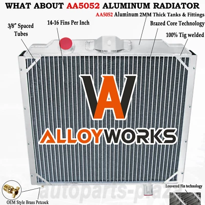 4 Row Full Aluminum Radiator Fits 2002-2004 Hummer H1 Engine V8  ALLOYWORKS Foto 1 de 4