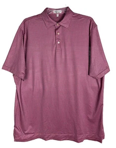 Peter Millar Polo Shirt Men Size L Geometric Pink Blue Summer Comfort Golf Shirt - Imagen 1 de 6