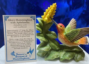VTG 1996 "ALLEN'S HUMMINGBIRD WITH APHELANDRA" NATURE'S BOUQUET - Picture 1 of 6
