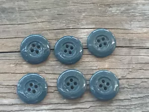 Blaue Glasknöpfe 22mm für WH Knochensack, Felddivision Jacke etc., 6 Stück - Bild 1 von 3