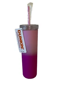 Dunkin Donuts Rainbow Silicona Sipper Nuevo con Etiquetas Púrpura Rosa Hombre - Imagen 1 de 12