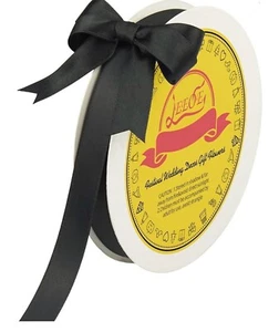 Leeqe Double Face Black Satin Ribbon 1-1/3 inch X 50 Yards Ribbon Spool - Picture 1 of 3