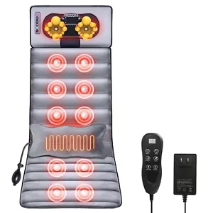 9 Massage Modes Full Body Massage Mat with Heat Vibration Neck Back Massage Pad - Picture 1 of 15