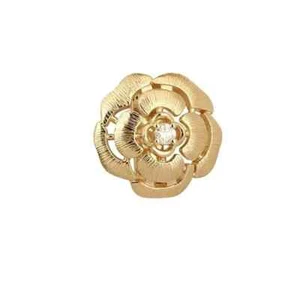 18K massiv Gold Schnalle Anhänger echter Diamant Kamelie Blume schöner Schmuck - Bild 1 von 9