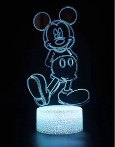 Creative 3D Mickey Mouse Visualization Decoration Lamp Night Light 16 Colors USB - Picture 1 of 1