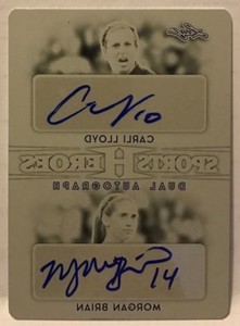 Carli Lloyd/Morgan Brian 2017 Leaf Sports Heroes Metal Plate Autograph Auto #1/1