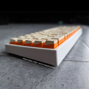 Juego de teclas de doble disparo PBT amarillo naranja perfil OEM para teclados mecánicos - Imagen 1 de 13