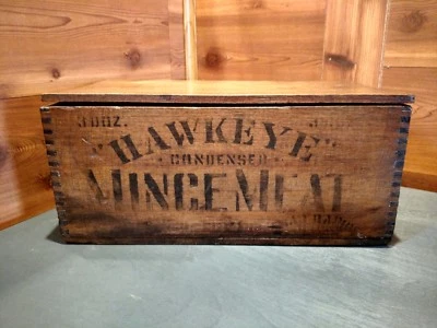 ANTIGUA CAJA/CAJA DE MADERA DE CARNE PICADA OJO DE HALCÓN Foto 1 de 4