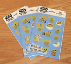 Lot of 3 Packs of Star Wars Mandalorian Collectible Grogu Sticker Sheets