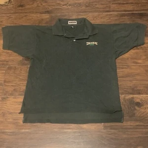 Inner Harbor IRISH Embroidered Golf Collection Button Up Green Casual Polo Sz M - Picture 1 of 5
