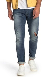 $398 Authentic Rare DIESEL Men's Krooley Ne Jogg Slim Distress Rip Sweat Jeans - Picture 1 of 7