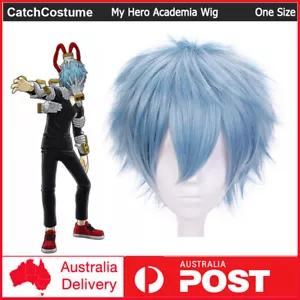 My Hero Academia Shigaraki Tomura Cosplay Wig Wave Blue Short Hair Costume Wigs - Picture 1 of 6
