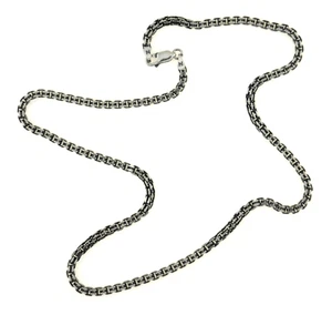 Milor Italy 925 Sterling Silver 3mm Box Link Chain Necklace 18 in. - Picture 1 of 6