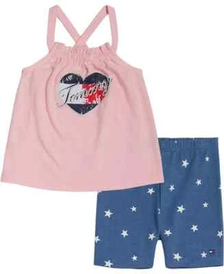 TOMMY HILFIGER Niña Pequeña Columpio Top Imitación Denim Corto Multicolor ELIGE LA TALLA Foto 1 de 2